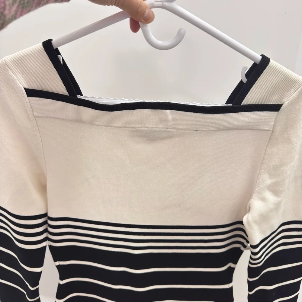 Vero Moda Black and White Striped Dress size M - Picture 2 of 4